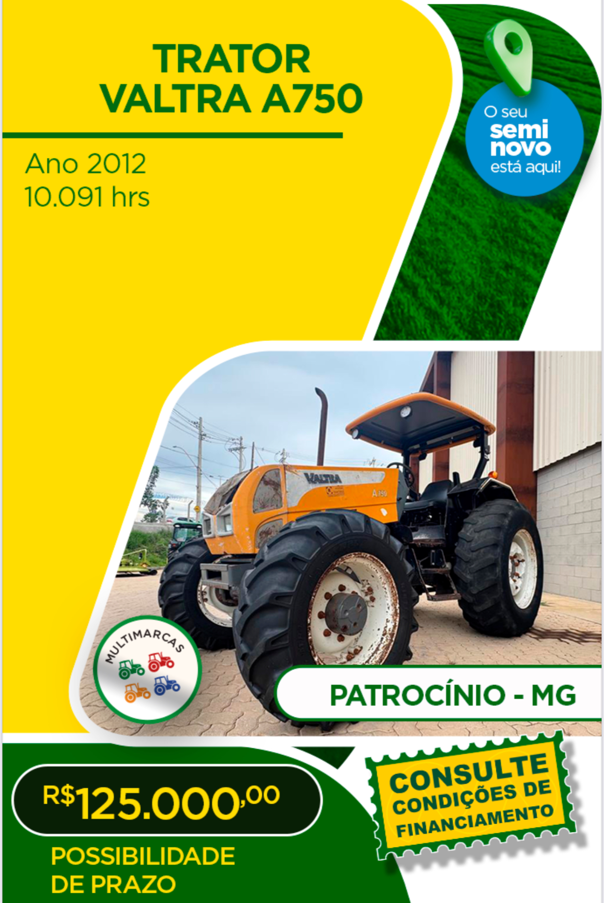 Valtra A750, ano 2012